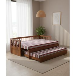 Sofa Cama Tricama Gramado - Madeira Maciça - Móvei... - Flavio Comercio de Moveis de Gramado Ltda