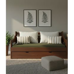 Sofa Cama Tricama Cambara - Madeira Maciça - Móvei... - Flavio Comercio de Moveis de Gramado Ltda