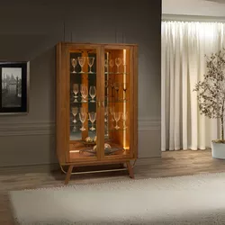 Cristaleira Tulipa 93 x 39 x 1,66 - 02 Portas Com ... - Flavio Comercio de Moveis de Gramado Ltda