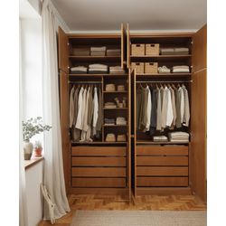 Roupeiro Trevo 2,00 x 50 x 2,30 - Madeira Maciça -... - Flavio Comercio de Moveis de Gramado Ltda