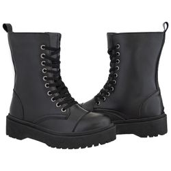 Coturno Feminino Cano Médio Crshoes Fosco Preto Co... - CRSHOES ATACADO