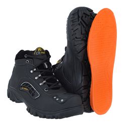Bota Motociclista Com Palmilha em Gel Preto - CRSHOES ATACADO