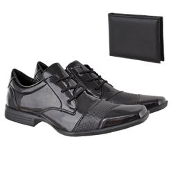Sapato masculino social CRshoes verniz preto com b... - CRSHOES ATACADO