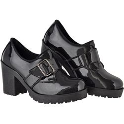Oxford feminino tratorado CRshoes verniz preto - CRSHOES ATACADO