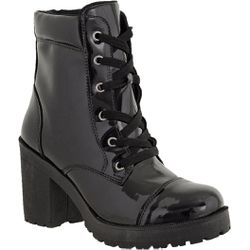 Coturno feminino tratorado CRshoes verniz Preto - CRSHOES ATACADO