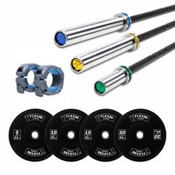 Kit Completo Crossfit LPO 3 Barras Olímpicas Oficial + 300kg Anilhas Bumper Flexbe Fitness - Flexbe Fitness