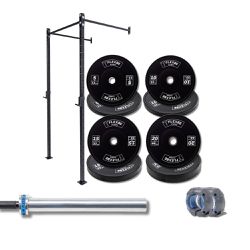 Kit Treino Completo com Rack de 1 Modulo , Barra de 20kg e Anilhas Flexbe Fitness - Flexbe Fitness