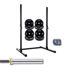 Kit Treino Completo com Squat Rack de 1.80, Barra de 15kg e Anilhas Flexbe Fitness - Flexbe Fitness