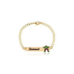 Pulseira Personalizada Chapada Com Nome e Desenho ... - Floratta Joias