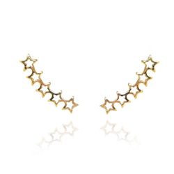 Brinco Ear Cuff Mini Estrelas Vazados Folheado Em ... - Floratta Joias