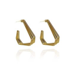 Brinco Argola Três Triangulos Folheado a Ouro 18k ... - Floratta Joias