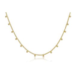 Choker Corrente com Bolinha Lisa Folheado a Ouro 1... - Floratta Joias