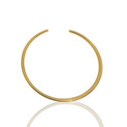 Colar Choker Circular Aro Tubo Banhado em Ouro 18k... - Floratta Joias