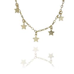 Pulseira Infantil de Estrelinhas Folheado a Ouro 1... - Floratta Joias