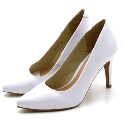 Sapato Feminino Scarpin 1720 Napa Branca - Flor da Pele Calçados Femininos