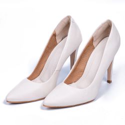 Sapato Feminino Scarpin 1720 Napa Off White - Flor da Pele Calçados Femininos