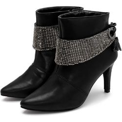 Bota Feminina Cano Curto com Strass 1759 Nobucado ... - Flor da Pele Calçados Femininos