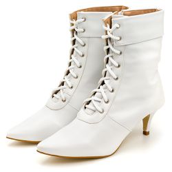 Bota Feminina Cano Médio Salto Baixo 180126 Napa B... - Flor da Pele Calçados Femininos