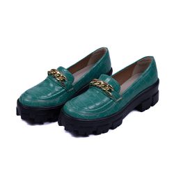 Sapato Feminino Oxford Tratorado 190253 Croco Sals - Flor da Pele Calçados Femininos