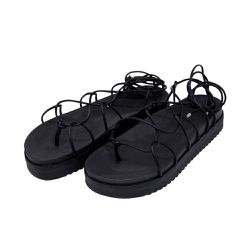 Papete Feminina Flatform com Amarração 199050 Napa... - Flor da Pele Calçados Femininos