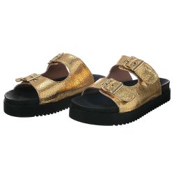 Sandalia Feminina Birken Papete 199052 Napa Preta ... - Flor da Pele Calçados Femininos