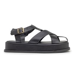 Sandália Flatform Feminina Papete 23400 Bronze - P... - Flor da Pele Calçados Femininos