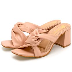 Tamanco Feminino Bico Quadrado 80001 Napa Nude - Flor da Pele Calçados Femininos