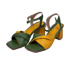 Tamanco Feminino Salto Baixo 80019 Napa Verde Band... - Flor da Pele Calçados Femininos