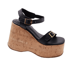 Sandália Feminino Anabela Cortiça Plataforma 18217... - Flor da Pele Calçados Femininos