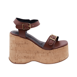Sandália Feminino Anabela Cortiça Plataforma 18217... - Flor da Pele Calçados Femininos