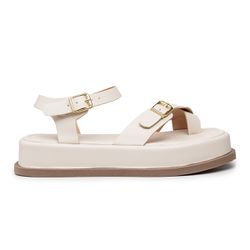 Sandália Flatform Feminina Papete Tiras Fivela 234... - Flor da Pele Calçados Femininos