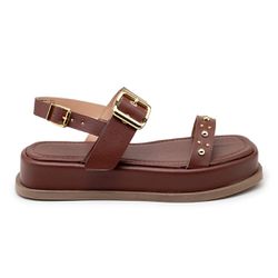 Sandália Feminina Flatform Papete Tiras Fivela 234... - Flor da Pele Calçados Femininos