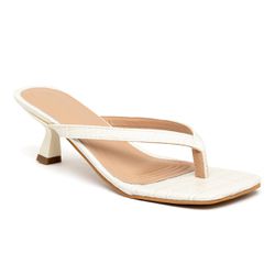 Tamanco Feminino Dedo Salto Kitten Heels 5410 Croc... - Flor da Pele Calçados Femininos