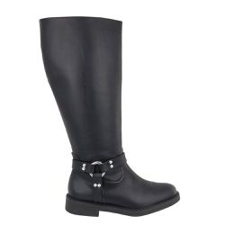 Bota Feminina Biker Rasteira 2026 Napa Preta - Flor da Pele Calçados Femininos