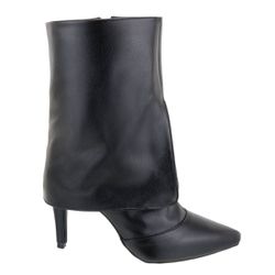 Bota Capa Cano Curto Salto Alto 1795 Floter Preto - Flor da Pele Calçados Femininos