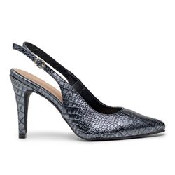 Scarpin Mule De Salto Alto Slingback Electra Preto... - Flor da Pele Calçados Femininos