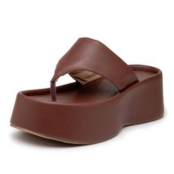 Sandália Tamanco Flat Plataforma Salto Alto 5100 F... - Flor da Pele Calçados Femininos