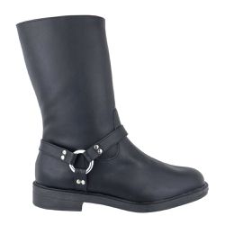 Bota Feminina Cano Médio Biker Rasteira 2025 Napa ... - Flor da Pele Calçados Femininos