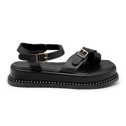 Sandália Flatform Feminina Papete Tiras Fivela 234... - Flor da Pele Calçados Femininos