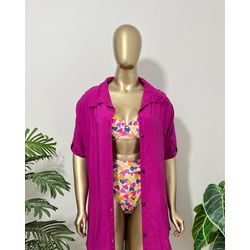 Saída de Praia Chemise Fucsia - 5775 - Flor Do Rio