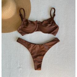 Conjunto Bahamas Asa Delta Semi Fio Marrom - 98528 - Flor Do Rio