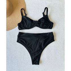 Conjunto Bahamas Hot Pants Preto - 098496 - Flor Do Rio