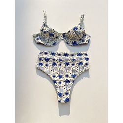 Conjunto Bahamas Hot Pants Coqueiro azul - +9376 - Flor Do Rio