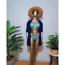 Saída de Praia Chemise Azul Marinho - 0202 - Flor Do Rio
