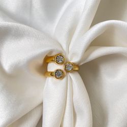 Anel triplo strass - ANE0040 - Florenza Semijoias
