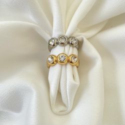 Anel trio strass - ANE0030 - Florenza Semijoias
