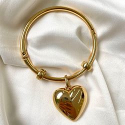Bracelete coração maciço - BRA0070 - Florenza Semijoias
