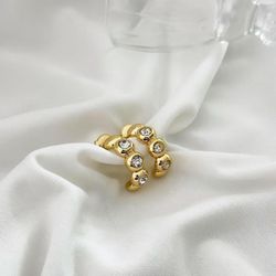 Brinco argola strass - BRI0038 - Florenza Semijoias