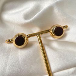 Brinco marrom perolado - BRI0058 - Florenza Semijoias