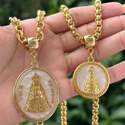 Colar Nossa Senhora madrepérola - COL0036 - Florenza Semijoias